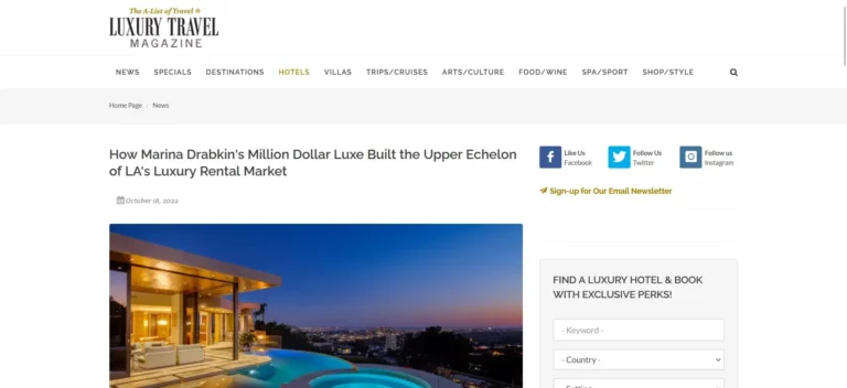 Luxury Travel Magazine about MDL